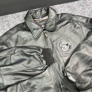 Vtg PHAT FARM Genuine Leather Quilted Lined Jacket Mens 3XL Urban Hip Hop